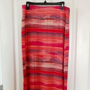 Multi-color Watercolor Pattern Maxi Skirt